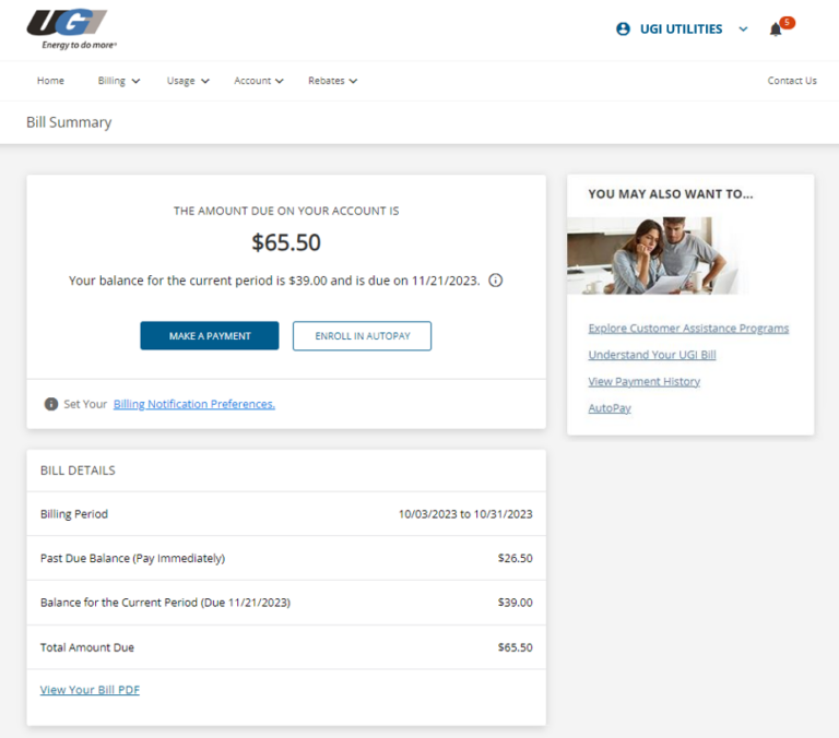 New And Improved UGI Online Account Center – UGI Utilities